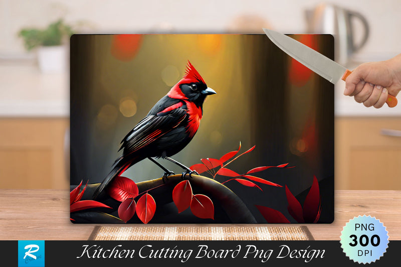 Red And Black Bird Cutting Board Sublimation Regulrcrative 
