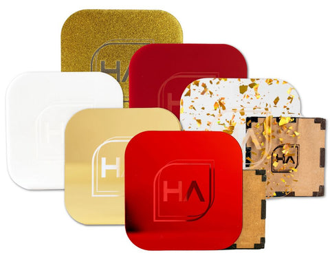 Red and Gold Acrylic Team Bundle | 6 1/8" 12 x 19 Sheets Physical Houston Acrylic 