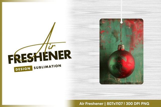 Red and Green Christmas Ornament Hanging Against Textured Green Background Sublimation Regulrcrative 