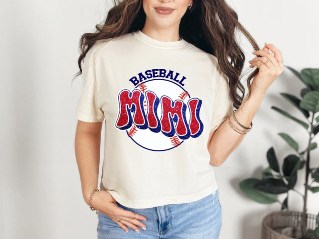Red and Navy Glitter Basebal Mimi SVG So Fontsy Design Shop 