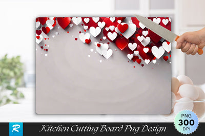 Red And White Heart Background Cutting Board Sublimation Regulrcrative 