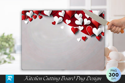 Red And White Heart Background Cutting Board Sublimation Regulrcrative 