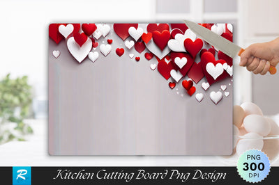 Red And White Heart Background Cutting Board Sublimation Regulrcrative 