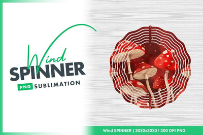 Red and White Spotted Mushrooms on a Red Background Illustration Sublimation Regulrcrative 