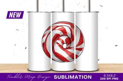 Red And White Striped Candy Tumbler Png Sublimation Regulrcrative 