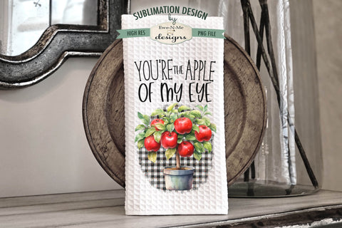 Red Apples Sublimation Kitchen Dish Towel Designs Sublimation Ewe-N-Me Designs 