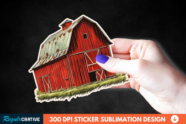 Red Barn Sticker Clipart Sublimation Regulrcrative 
