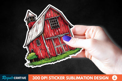 Red Barn Sticker Clipart Sublimation Regulrcrative 