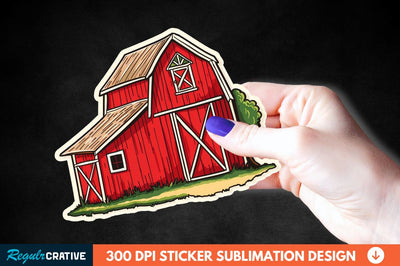 Red Barn Sticker Clipart Sublimation Regulrcrative 
