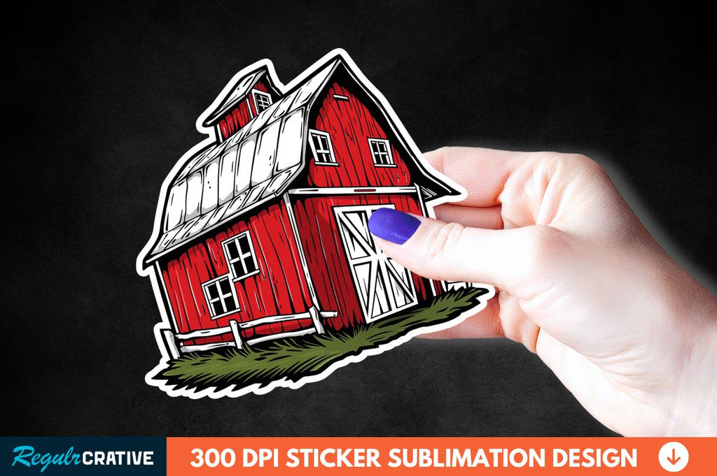 Red Barn Sticker Clipart - So Fontsy