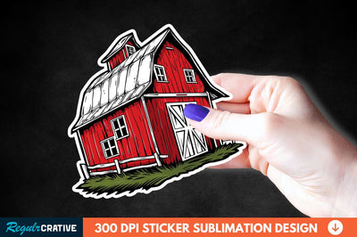 Red Barn Sticker Clipart Sublimation Regulrcrative 