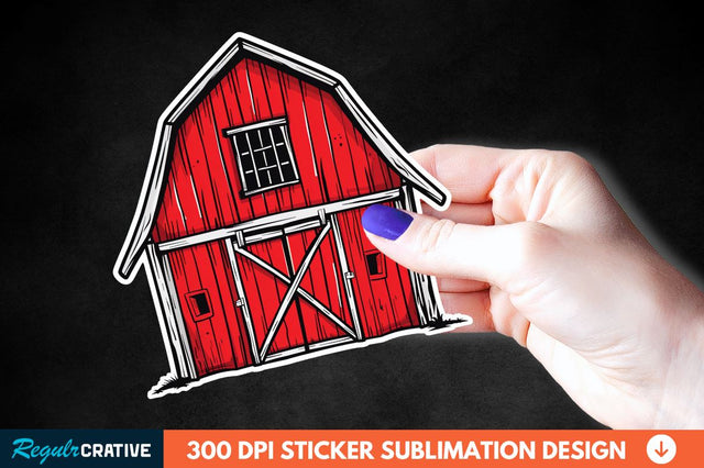 Red Barn Sticker Clipart Sublimation Regulrcrative 