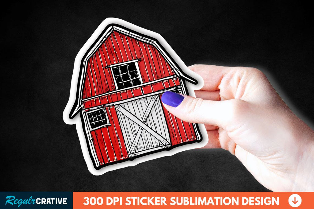 Red Barn Sticker Clipart - So Fontsy