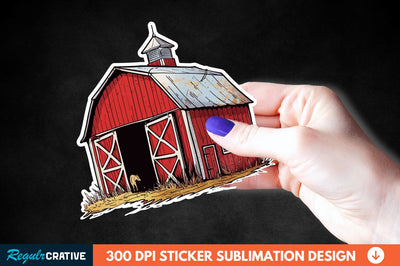 Red Barn Sticker Clipart Sublimation Regulrcrative 
