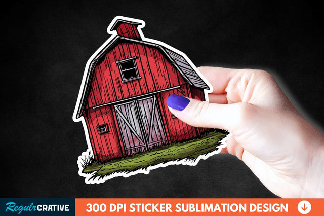 Red Barn Sticker Clipart Sublimation Regulrcrative 