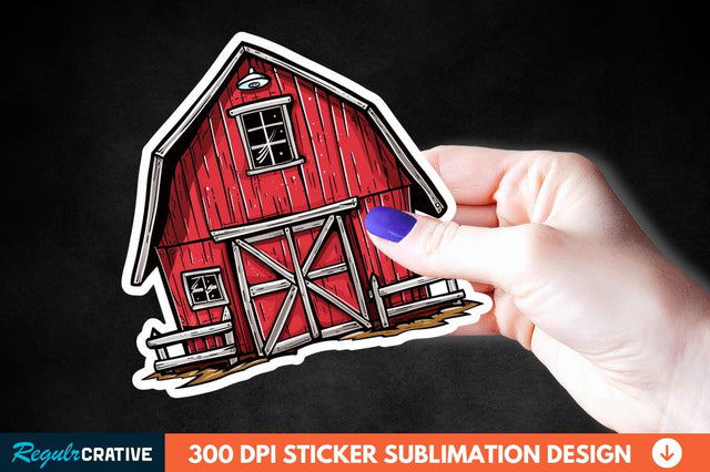 Red Barn Sticker Clipart Sublimation Regulrcrative 