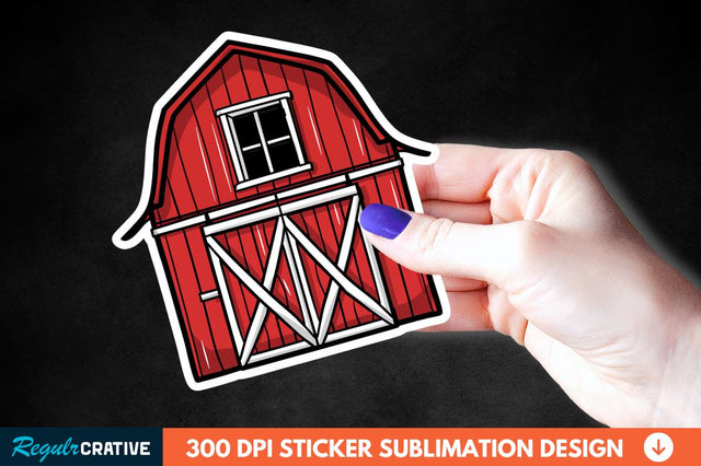 Red Barn Sticker Clipart Sublimation Regulrcrative 