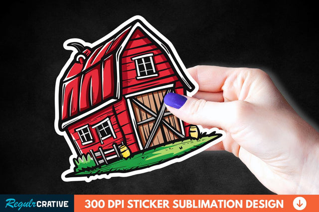 Red Barn Sticker Clipart Sublimation Regulrcrative 