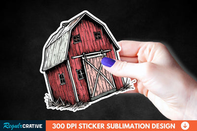 Red Barn Sticker Clipart Sublimation Regulrcrative 