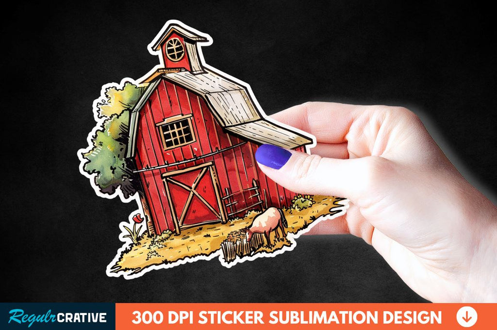 Red Barn Sticker Clipart - So Fontsy