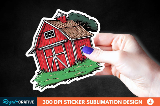 Red Barn Sticker Clipart Sublimation Regulrcrative 
