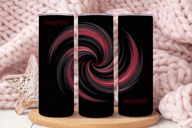 Red & Black Abstract 20oz Tumbler Wrap Sublimation DesignSVG 