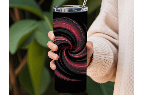 Red & Black Abstract 20oz Tumbler Wrap Sublimation DesignSVG 