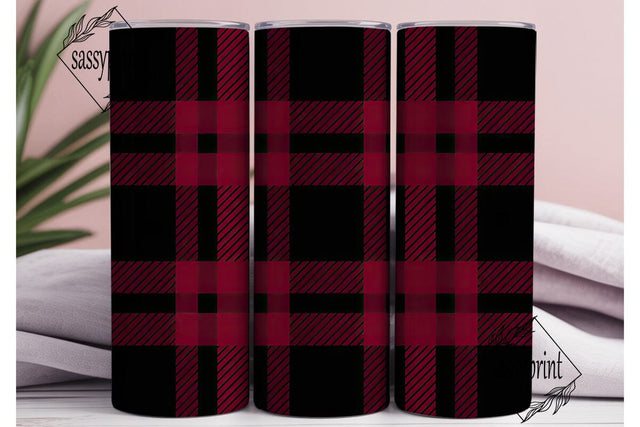 Red Black Buffalo Plaid Tumbler Wrap PNG Sublimation sassyprint 