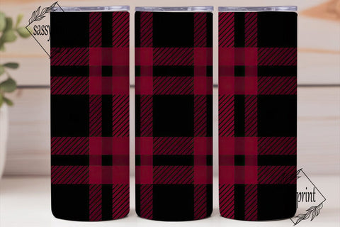 Red Black Buffalo Plaid Tumbler Wrap PNG Sublimation sassyprint 