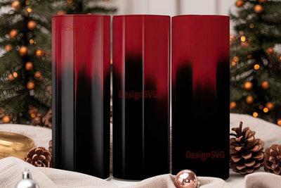 Red-Black Gradient Ombre Tumbler Wrap Sublimation DesignSVG 