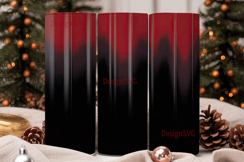Red-Black Gradient Ombre Tumbler Wrap Sublimation DesignSVG 