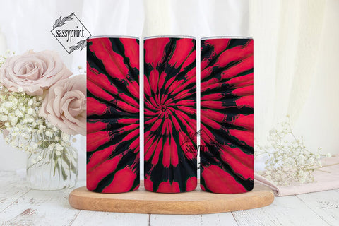 Red Black Tie Dye Vortex 20oz Tumbler Sublimation sassyprint 