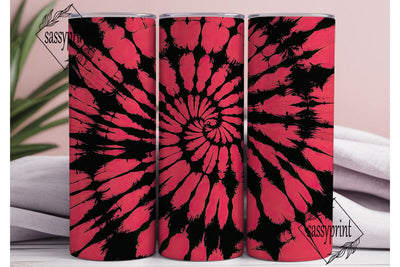 Red Black Tie Dye Vortex 20oz Tumbler Sublimation sassyprint 