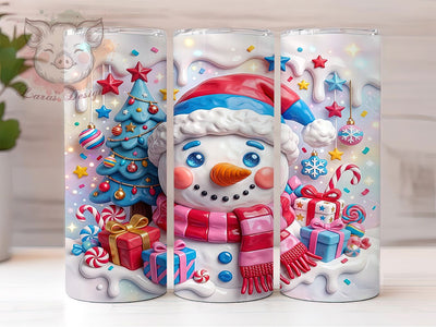 Red Blue Christmas Snowman 20oz Tumbler, Red Blue Snowman, Red Blue Christmas, Christmas Snowman, Red Snowman Tumbler, Blue Snowman Tumbler, Snowman Tumbler PNG, 20oz Tumbler Wrap Sublimation Lara' s Designs 