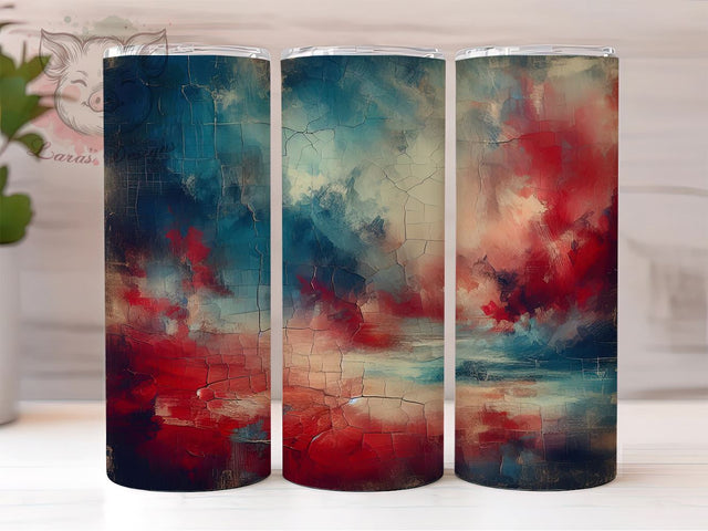 Red Blue Tumbler, Abstract Background, 20oz Tumbler Wrap, PNG Sublimation, Bold Colors, Modern Decor, Colorful Tumbler Sublimation Lara' s Designs 