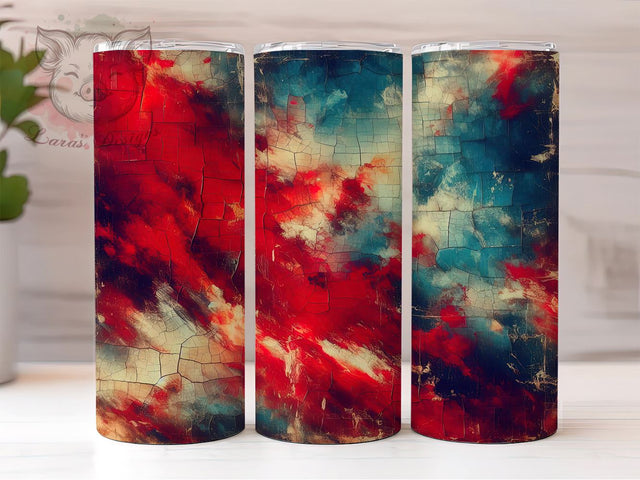 Red Blue Tumbler, Abstract Background, 20oz Tumbler Wrap, PNG Sublimation, Bold Colors, Modern Decor, Colorful Tumbler Sublimation Lara' s Designs 