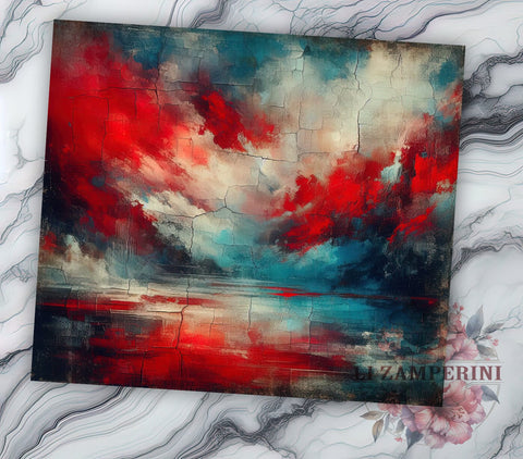 Red Blue Tumbler Wrap, Sports Colors Design, Sublimation 20oz Tumbler, Athletic Drinkware, Team Spirit Wrap, Sports Fan Gift, Colorful Tumbler Art Sublimation Li Zamperini 