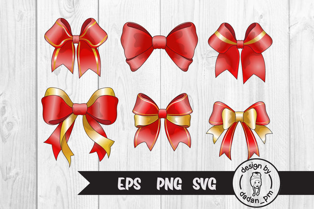 Red Bow, christmas Bows PNG sublimation SVG dadan_pm 