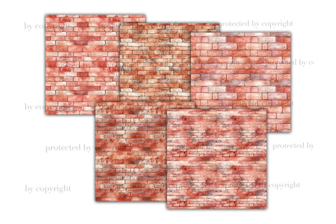 Red Brick Wall Papers | Grunge Digital Texture Digital Pattern GlamArtZhanna 