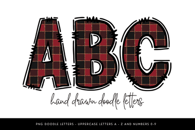 Red Buffalo Check Doodle Alpha PNG Sublimation BijouBay 