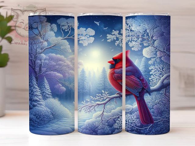 Red Cardinal 20oz Tumbler Png, Straight & Tapered Tumbler Png, Christmas Bird Tumbler Png, Digital Download PNG Sublimation Lara' s Designs 