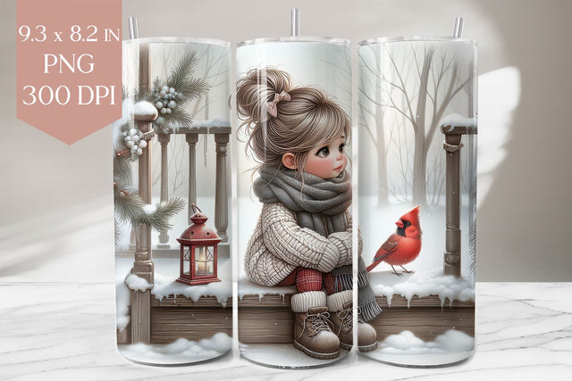 Red Cardinal 20oz Tumbler Wrap PNG Sublimation BijouBay 