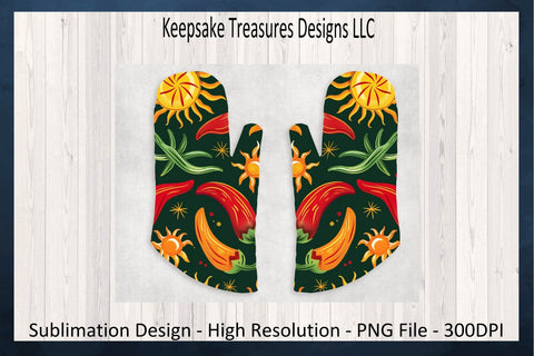Red Chili Peppers Kitchen Set, Cutting Board, Hot Pad, and Oven Mitt Sublimation Png Printable Template, Digital Download Sublimation Keepsake Treasures Designs LLC. 