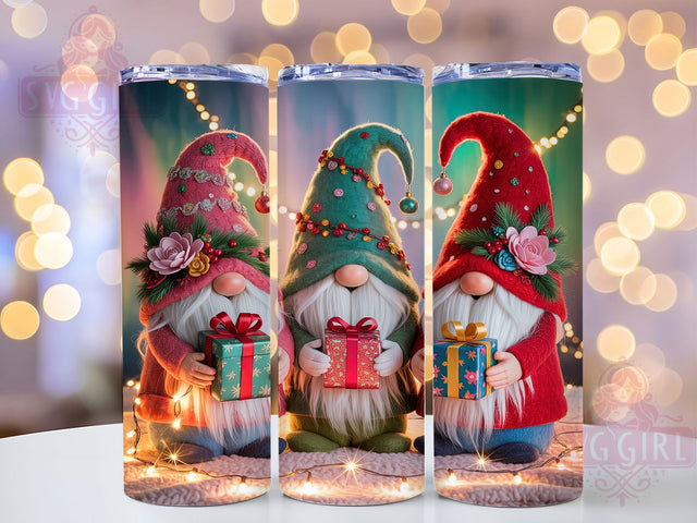 Red Christmas Lights Gnome Tumbler, Red Christmas Lights Sublimation Design, Festive Gnome Art, 20oz Holiday Tumbler, Whimsical Gnome Mug, Stylish Xmas Cup, Bright Christmas Wrap Sublimation SvggirlplusArt 