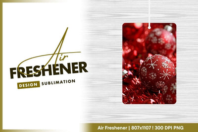 Red Christmas Ornaments with Snowflake Decorations and Tinsel Close Up Sublimation Regulrcrative 