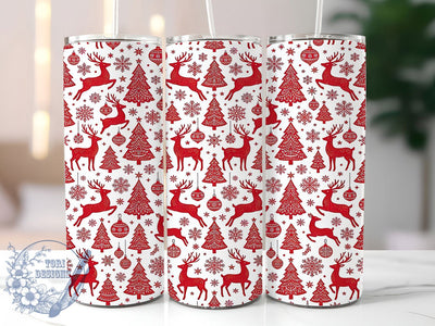 Red Christmas Pattern 20oz Tumbler, Red Christmas PNG, Christmas Pattern, Red Pattern PNG, Red Christmas Wrap, Xmas Pattern PNG, Christmas Wrap PNG, 20oz Tumbler Wrap Sublimation ToriDesigns 
