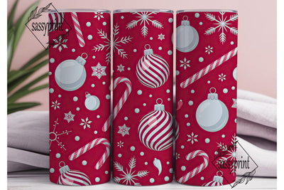 Red Christmas Snowflakes Candy Cane PNG Sublimation sassyprint 