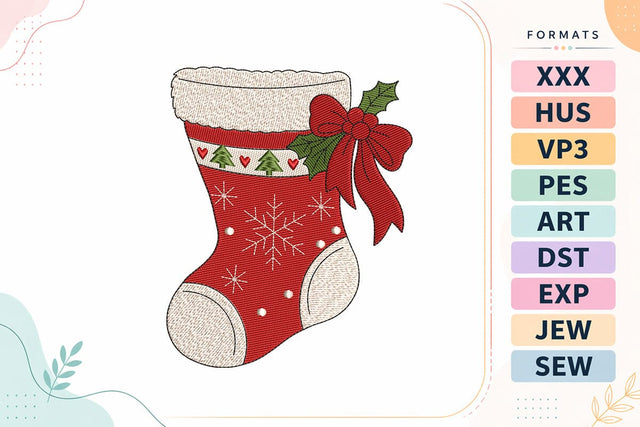 Red Christmas Stocking Machine Embroidery Design Embroidery/Applique DESIGNS sg embroidery 