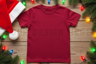 Red christmas t-shirt mockup Mock Up Photo Designangry 
