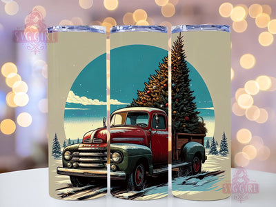 Red Christmas Truck 20 oz Skinny Tumbler Sublimation Design,Christmas gift tumbler, holiday gift tumbler, festive gift tumbler, Instant Digital Download PNG Sublimation SvggirlplusArt 